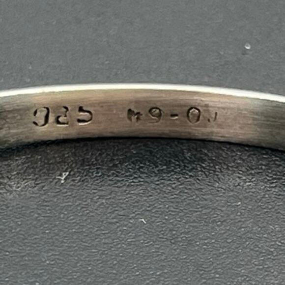 T0-64 Mexico Sterling Silver Hook Loop Clasp River Accent Bangle Bracelet - Picture 9 of 12